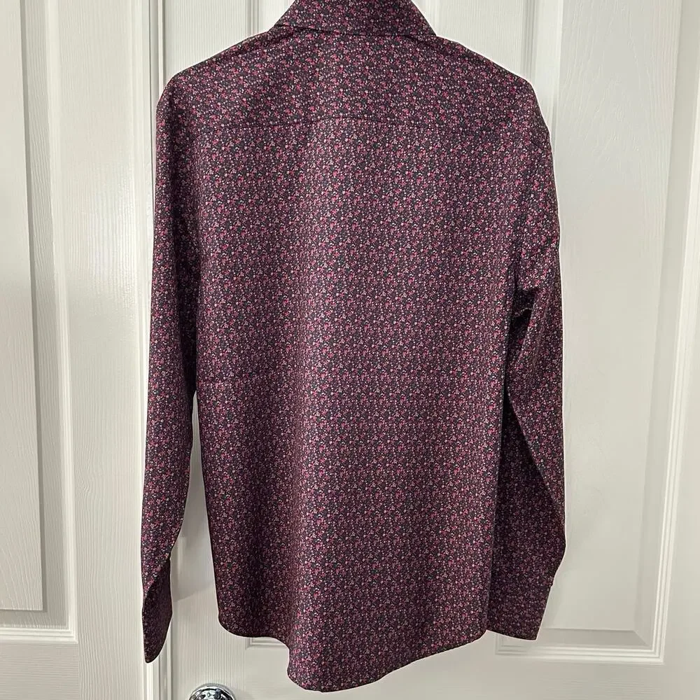 Society of threads‎ size medium, four-way stretch, blue, and red floral - Picture 3 of 12